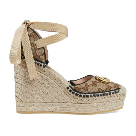 espadrilles gucci beige|gucci platform espadrilles.